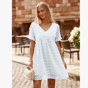 White Swiss Dot Dress